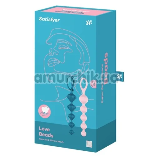 Набор из 2 анальных цепочек Satisfyer Love Beads, разноцветный