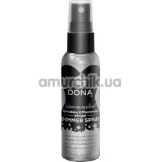 Спрей для тела с блестками DONA Shimmer Spray Silver, серебряный - Фото №1