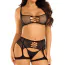 Комплект Leg Avenue Top And Garter Harness, чорний: топ + гартери - Фото №4