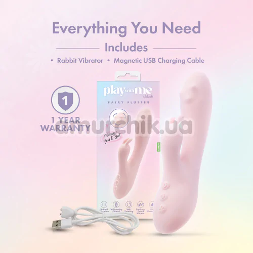 Вібратор Play With Me Fairy Flutter, рожевий