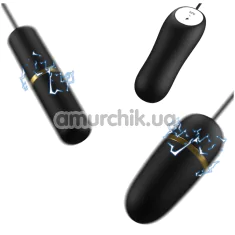 Набір віброяєць з електростимуляцією Pretty Love Double Vibro Bullet, чорний - Фото №1