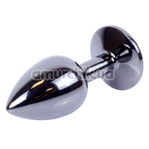 Анальна пробка з блакитним кристалом Exclusivity Jewellery Dark Silver Plug, срібна