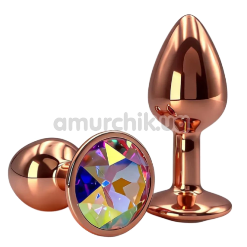 Анальна пробка з райдужним кристалом Alume Metal Plug S, бронзова
