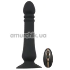 Анальный вибратор с толчками Black Velvets Anal Thruster, черный - Фото №1