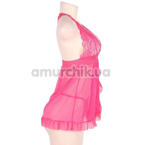 Комплект Star Night Elegante Babydoll, рожевий: пеньюар + трусики-стрінги