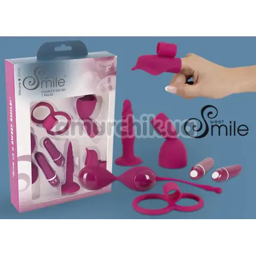 Набор секс игрушек Sweet Smile Couple's Toy Set 7 Pieces, розовый