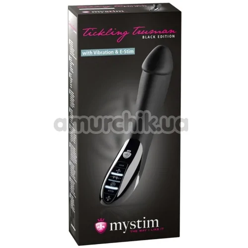 Вибратор для точки G с электростимуляцией Mystim Tickling Truman, черный