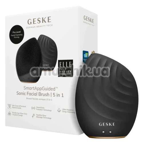 Ультразвуковая щетка для лица Geske Sonic Facial Brush 5 in 1, серая