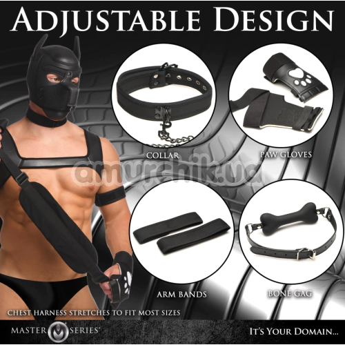 Бондажний набір Master Series Deluxe Pup Arsenal Set, чорний