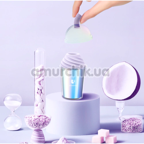 Симулятор орального секса для женщин с вибрацией и подогревом BeYourLover Magic Joy Cup, голубой