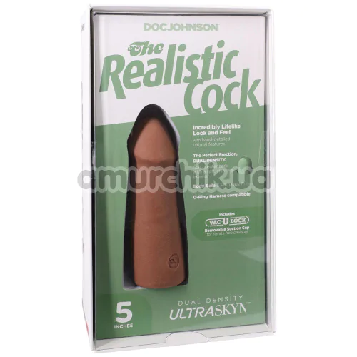 Фалоімітатор Doc Johnson The Realistic Cock 5, світло-коричневий