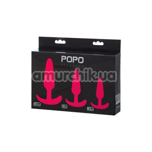 Набір з 3 анальних пробок  Toyfa Popo Pleasure 731332, фіолетовий