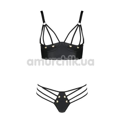 Комплект Passion Free Your Senses Erotic Line Malwia Bikini, черный: бюстгальтер + трусики-стринги