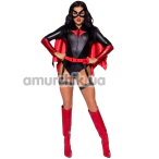 Костюм героини Leg Avenue Bat Woman Bodysuit, черно-красный: боди + пояс с гартерами + накидка + маска на глаза - Фото №1