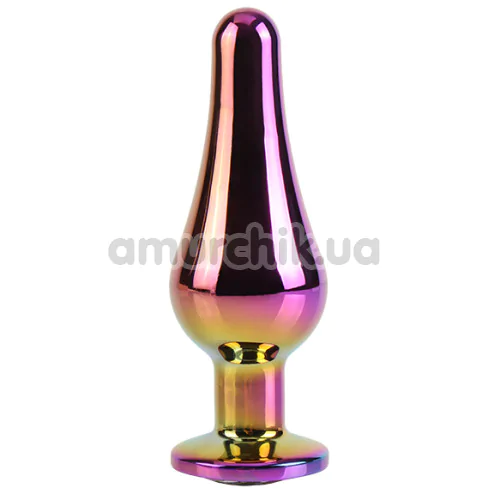 Анальная пробка с радужным кристаллом Matrix Mont Classic Rainbow Butt Plug S, радужная