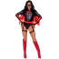Костюм героини Leg Avenue Bat Woman Bodysuit, черно-красный: боди + пояс с гартерами + накидка + маска на глаза - Фото №1