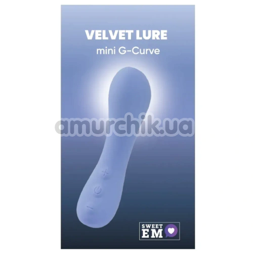 Вибратор для точки G Sweet Em Velvet Lure Mini G-Curve, голубой