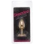 Анальная пробка с фиолетовым кристаллом Loveshop Seamless Butt Plug M, золотая - Фото №2