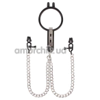 Зажимы для сосков с расширителем для рта Sins Inquisition Humiliate Mouth Spreader With Nipple Clamps, черные - Фото №1