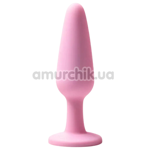 Анальная пробка с розовым кристаллом Alume Silicone Long Plug M, розовая