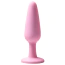 Анальная пробка с розовым кристаллом Alume Silicone Long Plug M, розовая - Фото №3