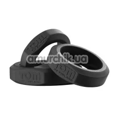 Набір з 3 ерекційних кілець Tom of Finland 3 Piece Silicone Cock Ring Set, чорний - Фото №1