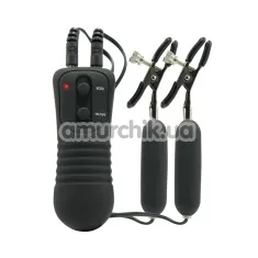 Затискачі для сосків з вібрацією Vibrating Nipple Clamps, чорні - Фото №1