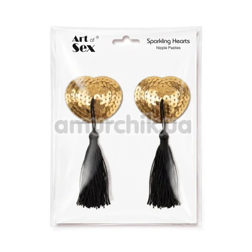 Прикраси для сосків Art of Sex Sparkling Hearts, золоті
