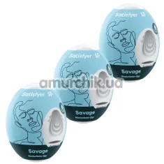 Набор из 3 мастурбаторов Satisfyer Masturbator Egg Savage Set - Фото №1