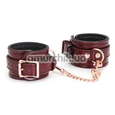 Фіксатори для рук Liebe Seele Wine Red Leather Handcuffs with Rose Gold Hardware, бордові - Фото №1