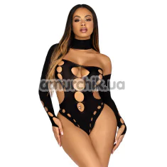 Боди Leg Avenue Seamless Thong Back Bodysuit, черное - Фото №1