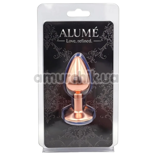 Анальна пробка з райдужним кристалом Alume Metal Plug S, бронзова