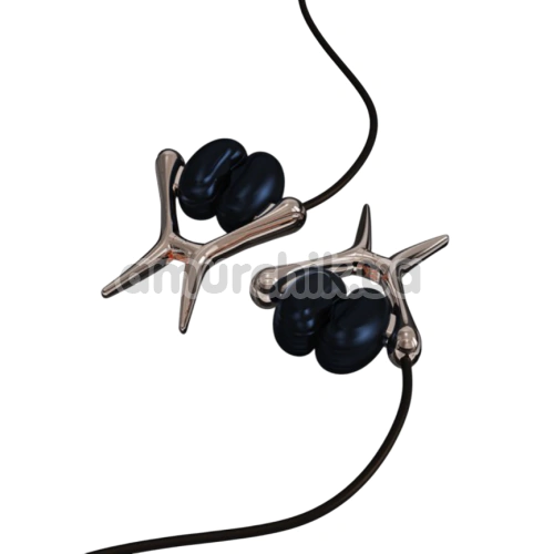 Зажимы для сосков с вибрацией Tingon N1 Vibrating Nipple Clamps, черные