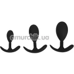 Набір з 3 анальних пробок Black Mont Anal Trainer Kit 3 Pieces Set, чорний - Фото №1