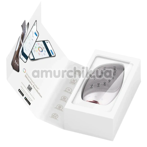 Щетка для лица Geske Sonic Thermo Facial Brush & Face-Lifter 8 in 1, кремовая