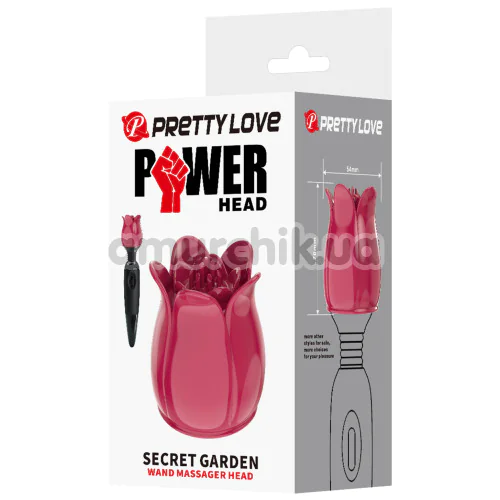 Насадка на універсальний масажер Pretty Love Power Head Secret Garden, червона
