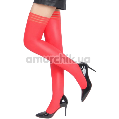 Чулки Star Night Stockings Striped Trim, красные