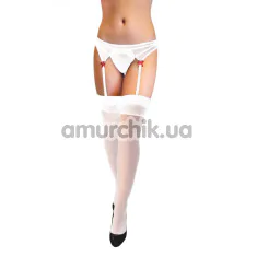 Комплект Stockings And Belt 5546, білий: панчохи + пояс - Фото №1