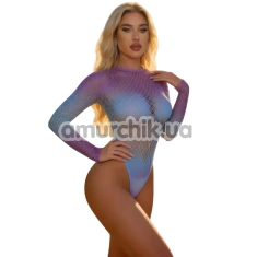 Боді Star Night Ocean Fishnet Bodysuit, фіолетово-блакитне - Фото №1