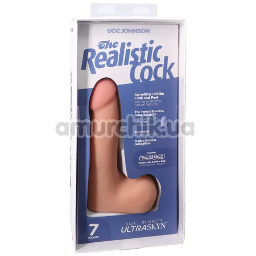 Фаллоимитатор Doc Johnson The Realistic Cock With Balls 7, телесный