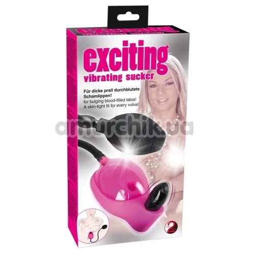 Вакуумная помпа с вибрацией для клитора Exciting Vibrating Sucker, розовая
