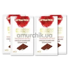 Массажное масло с феромонами Aphrodisiac Warming Massage Oil Attraction Chocolate с согревающим эффектом - шоколад, 10 мл - Фото №1