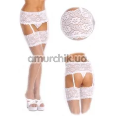 Комплект Stockings белый: чулки + пояс-трусики (модель 5521) - Фото №1