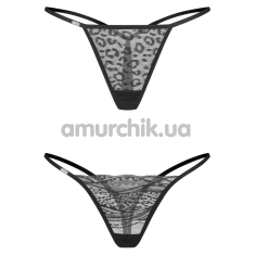 Набор из 2 трусиков Obsessive Clara, черный - Фото №1