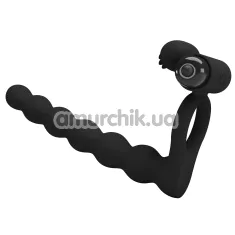 Віброкільце з анальним стимулятором Pretty Love Hercules Penis Sheath III, чорне - Фото №1