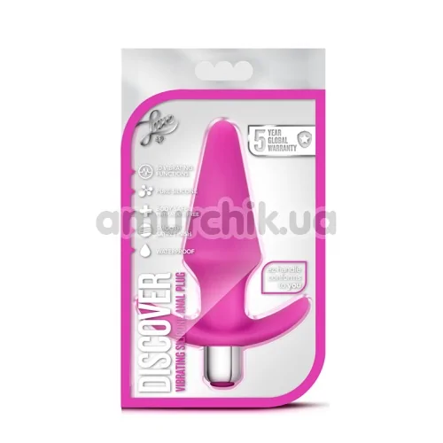Анальная пробка с вибрацией Discover Vibrating Silicone Anal Plug, розовая