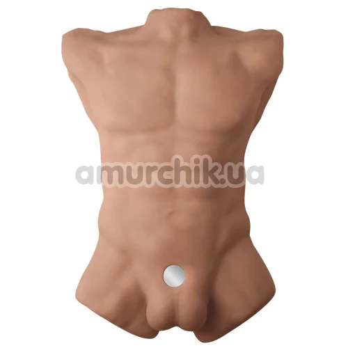 Фаллоимитатор с мужским торсом SilexD Apollo Male Torso L, светло-коричневый