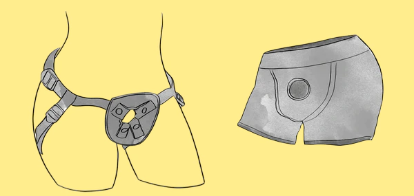 Страпон зі спеціальним вирізом замість кільця Страпон зі спеціальним вирізом замість кільця