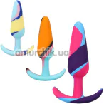 Набір з 3 анальних пробок Doc Johnson Mood Naughty 1 Kaleidoscope Trainer Set, різнокольоровий - Фото №1