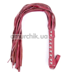 Флоггер DS Fetish Leather Flogger Suede 00121 L, красный - Фото №1